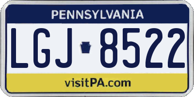 PA license plate LGJ8522