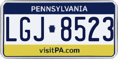 PA license plate LGJ8523