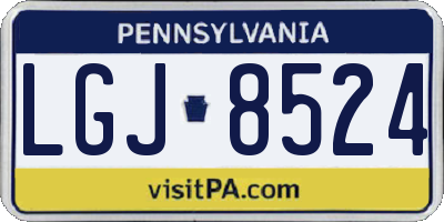 PA license plate LGJ8524