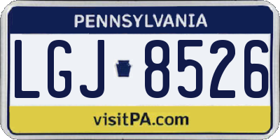 PA license plate LGJ8526