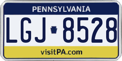 PA license plate LGJ8528