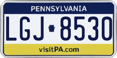 PA license plate LGJ8530