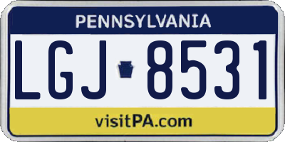 PA license plate LGJ8531