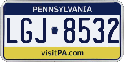 PA license plate LGJ8532