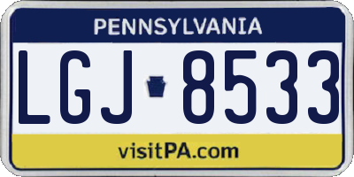 PA license plate LGJ8533