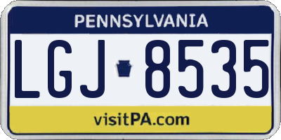 PA license plate LGJ8535