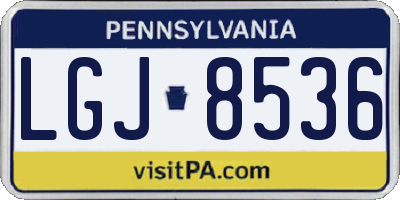 PA license plate LGJ8536