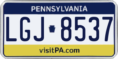 PA license plate LGJ8537