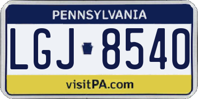 PA license plate LGJ8540