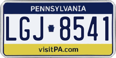 PA license plate LGJ8541