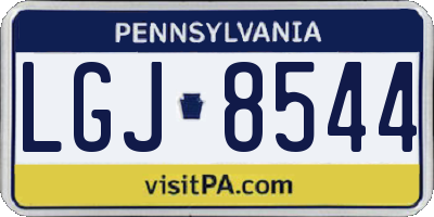 PA license plate LGJ8544
