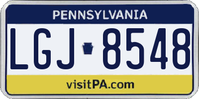 PA license plate LGJ8548