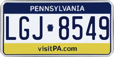 PA license plate LGJ8549
