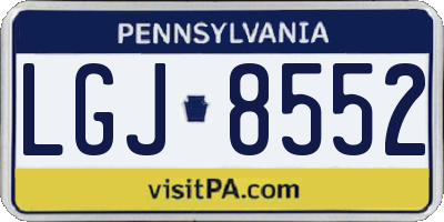 PA license plate LGJ8552
