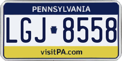 PA license plate LGJ8558