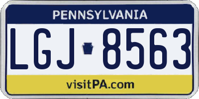 PA license plate LGJ8563
