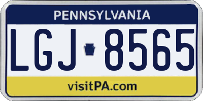 PA license plate LGJ8565