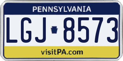 PA license plate LGJ8573