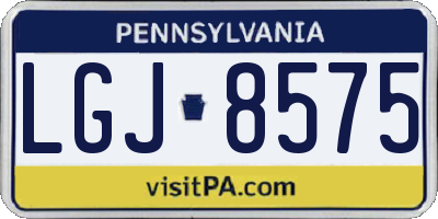 PA license plate LGJ8575