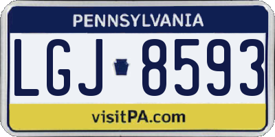 PA license plate LGJ8593