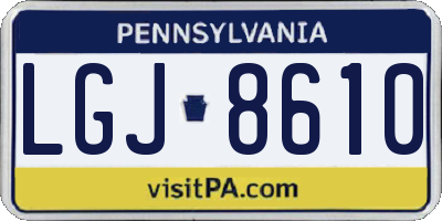 PA license plate LGJ8610