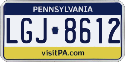 PA license plate LGJ8612