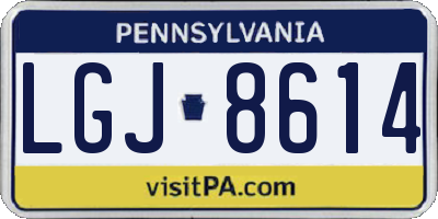 PA license plate LGJ8614