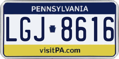 PA license plate LGJ8616