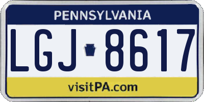 PA license plate LGJ8617