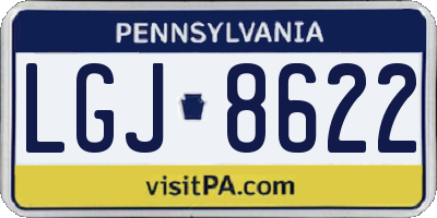 PA license plate LGJ8622