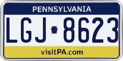 PA license plate LGJ8623