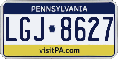 PA license plate LGJ8627