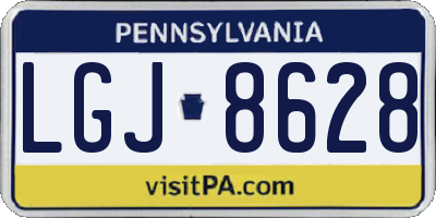 PA license plate LGJ8628
