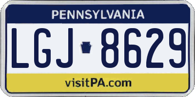 PA license plate LGJ8629