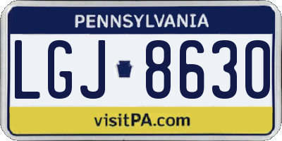 PA license plate LGJ8630