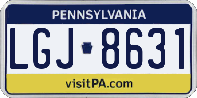 PA license plate LGJ8631