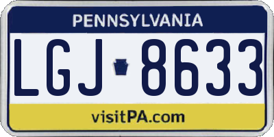 PA license plate LGJ8633