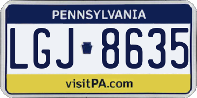 PA license plate LGJ8635