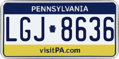 PA license plate LGJ8636
