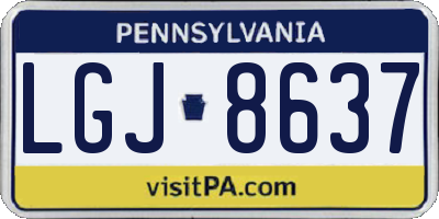 PA license plate LGJ8637