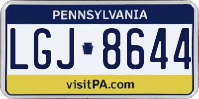 PA license plate LGJ8644