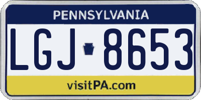 PA license plate LGJ8653