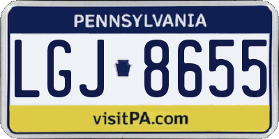 PA license plate LGJ8655