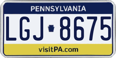 PA license plate LGJ8675