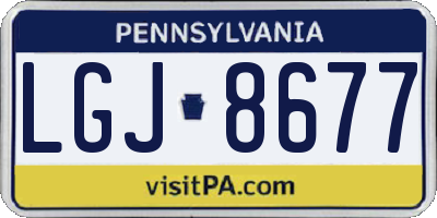 PA license plate LGJ8677