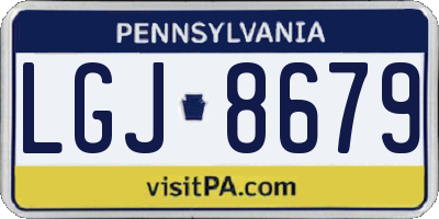 PA license plate LGJ8679
