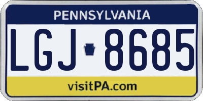 PA license plate LGJ8685