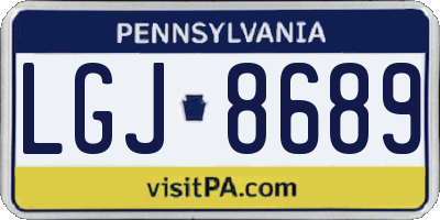 PA license plate LGJ8689