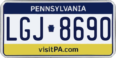 PA license plate LGJ8690