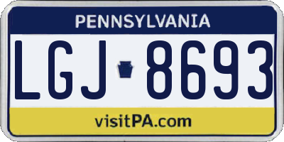 PA license plate LGJ8693